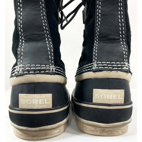 Sorel Joan of Artic Winter Black Waterproof Boots Suede Fur Snow Shoe US 6 EU 37 - Picture 7 of 12
